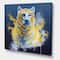 Designart - Tiger Spirit In Blue And Gold - Fashion Canvas Wall Art